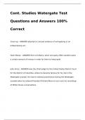 Cont. Studies Watergate Test Questions and Answers 100% Correct