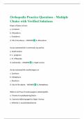 Orthopedic Practice Questions - Multiple Choice with Verified Solutions