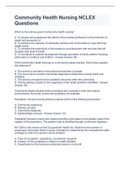 Community Health Nursing NCLEX Questions and Answers(Primary, Secondary, Tertiary Prevention. Immunizations. AIDS. Community Health Nursing)