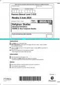 Pearson Edexcel Level 3 GCE Religious Studies  Advanced Subsidiary PAPER 3: New Testament Studies QP JUNE 2024  