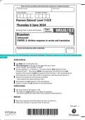 Pearson Edexcel Level 3 GCE Russian Advanced PAPER 2: Written response to works and translation QP  june 2024 