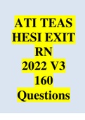 PN HESI EXIT RN EXAM 2022 V3 WITH VERIFIED 160 Q&A.