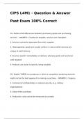 CIPS L4M1 - Question & Answer Past Exam 100% Correct