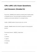 CIPs L4M1 LO1 Exam Questions and Answers (Graded A)