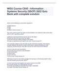 WGU Course C845 - Information Systems Security (SSCP) 2022 Quiz Bank with complete solution