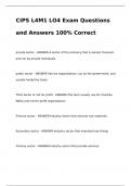 CIPS L4M1 LO4 Exam Questions and Answers 100% Correct