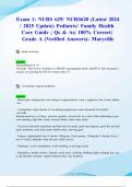 Exam 1 :NURS 629/ NURS629 (Latest 2024/ 2025 Updates STUDY BUNDLE PACKAGE  WITH SOLUTIONS)) Pediatric/ Family Health Care | Qs & As| 100% Correct| Grade A (Verified Answers)- Maryville