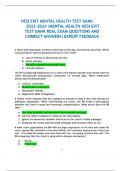 HESI EXIT MENTAL HEALTH TEST BANK 2023-2024  MENTAL HEALTH HESI EXIT TEST BANK REAL EXAM QUESTIONS AND CORRECT ANSWERS EXPERT FEEDBACK