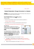 East Early College H SPHYS-1307 6172-21542 Gizmo Energy Conversions Questions With Answers GRADED A+