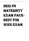 HESI PN  Maternity  Exam PackBest for  2022 Exam 