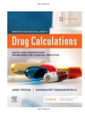 Brown and Mulholland’s Drug Calculations 11th Edition Tritak Test Bank