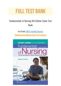 Fundamentals of Nursing 9th Edition Taylor Test Bank