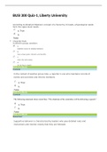 BUSI 300 QUIZ 1, (Latest Version 4), Verified And Correct Answers