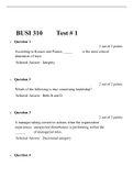 BUSI 310 Test 1 (Version 1), Verified And Correct Answers, Liberty Univ