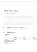 NR 511 Week 5: Quiz Q&A