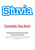 Dimensional Analysis 2nd Edition Horntvedt Test Bank