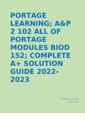 BIOD 152 A&P 2 Final Exam Complete Solution Package 2024/2025 (Portage Learning)