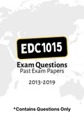 EDC1015 - Exam Questions PACK (2013-2019)