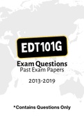 EDT101G - Exam Questions PACK (2013-2019)