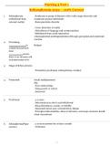 Nursing 3 Test 1 | Schizophrenia Terms 2022/2023 – 100% Correct