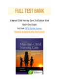 Maternal Child Nursing Care 2nd Edition Ward Hisley Test Bank