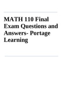 MATH 110 Final Exam Questions and Answers 2023- Portage Learning