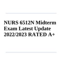 NURS 6512N Midterm Exam Latest Update 2022/2023 RATED A+ 