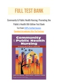 Community & Public Health Nursing: Promoting the Public's Health 8th Edition Test Bank