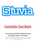 Community and Public Health Nursing 9th Edition Rector Test Bank