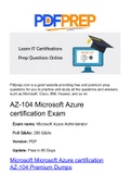 Exam (elaborations) AZ-104 Microsoft Azure certification  (Q & Answes updated 2022 