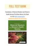 Foundations of Maternal-Newborn and Women’s Health Nursing 7th Edition Murray Test Bank