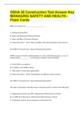 OSHA 30 Construction Test Answer Key MANAGING SAFETY AND HEALTH - Flash Cards