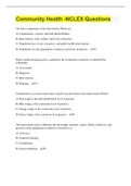 Community Health -NCLEX Questions (90 Questions with 100% Correct Answers)