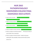 NUR 2063 PATHOPHYSIOLOGY RASMUSSEN COLLEGE FINAL EXAM(2022-2023 LATEST)