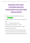 NUR 2063 PATHOPHYSIOLOGY RASMUSSEN COLLEGE FINAL EXAM(2022-2023 LATEST)