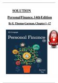 SOLUTION MANUAL Personal Finance, 14th Edition By E. Thomas Garman, Chapter 1 - 17