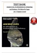 Test Bank for Ancient Lives: An Introduction To Archaeology And Prehistory 7th Edition By Fagan, ISBN: 9780367537340, All 17 Chapters Covered, Verified Latest Edition