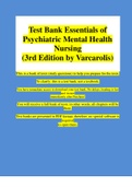 Test Bank for Essentials of Psychiatric Mental Health Nursing, 3rd Edition, by Elizabeth M. Varcarolis | VERIFIED 