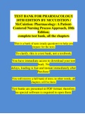 TEST BANK FOR PHARMACOLOGY 10TH EDITION BY MCCUISTION / McCuistion: Pharmacology: A Patient-Centered Nursing Process Approach, 10th Edition; complete test bank, all the chapters