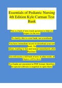 Essentials of Pediatric Nursing 4th Edition Kyle Carman Test Bank