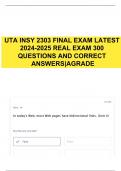 UTA INSY 2303 FINAL EXAM LATEST 2024-2025 REAL EXAM 300 QUESTIONS AND CORRECT ANSWERS|AGRADE