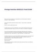 Portage Nutrition BIOD121 Final EXAM QUESTIONS AND CORRECT ANSWERS