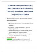 EDPNA Exam Question Bank | 400+ Questions and Answers | Correctly Answered and Graded A+ | 2024/2025 Guide 