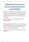 EDPNA Exam | Questions and Answers Graded and Rated A+ | Latest 2024/2025