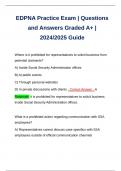 EDPNA Practice Exam | Questions and Answers Graded A+ | 2024/2025 Guide