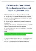 EDPNA Practice Exam | Multiple Choice Questions and Answers | Graded A+ | 2024/2025 Guide