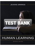 Test Bank for Human Learning 7th Edition by Jeanne Ormrod