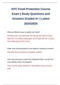 NYC Food Protection Course Exam | Study Questions and Answers Graded A+ | Latest 2024/2025