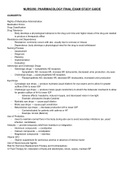 PHARMACOLO NURS 251 NURS350 Final Study Guide/Portage Learning