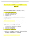 Nursing Fundamentals Module 11 NCLEX Questions and Answers (Graded A+)